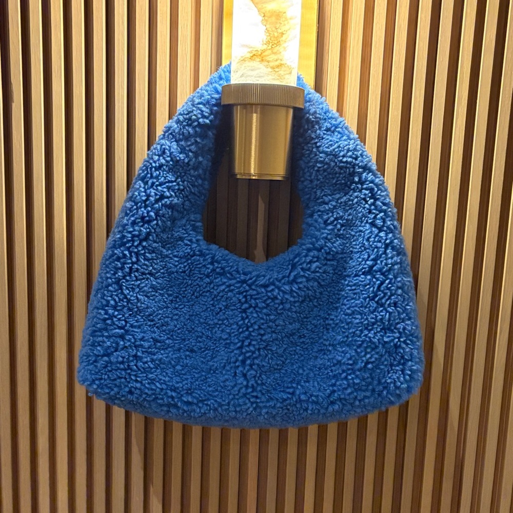 Mango MNG Blue Sherpa Shoulder Bag. Like BV NWT